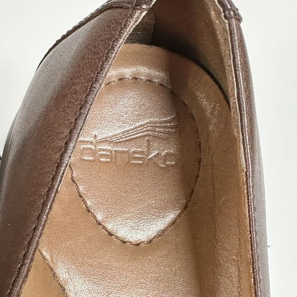 DANSKO Desiree Brown Leather Loafers Womens US Size 6.5-7 EU 37 Made In Brazil - Picture 15 of 16